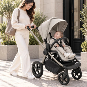 My Babiie MB450 ARC 2-in-1 Pushchair with Folding Carrycot – Champagne Taupe