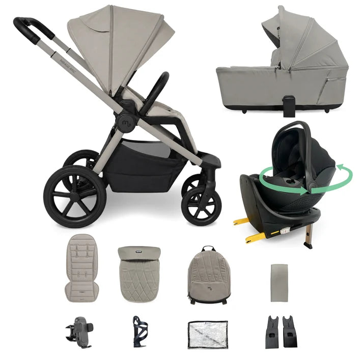 My Babiie MB450 ARC 3-in-1 Travel System + Spin ISOFIX Base – Champagne Taupe