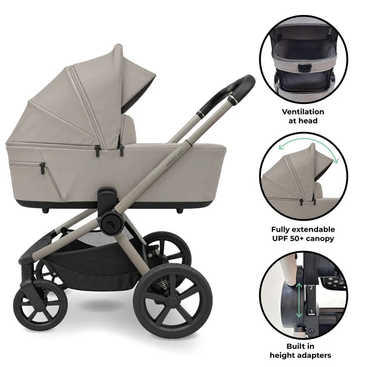 My Babiie MB450 ARC Spin & Slide All Stages Travel System – Champagne Taupe