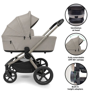My Babiie MB450 ARC 2-in-1 Pushchair with Folding Carrycot – Champagne Taupe