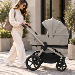 My Babiie MB450 ARC 2-in-1 Pushchair with Folding Carrycot – Champagne Taupe