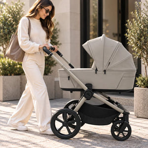My Babiie MB450 ARC 2-in-1 Pushchair with Folding Carrycot – Champagne Taupe