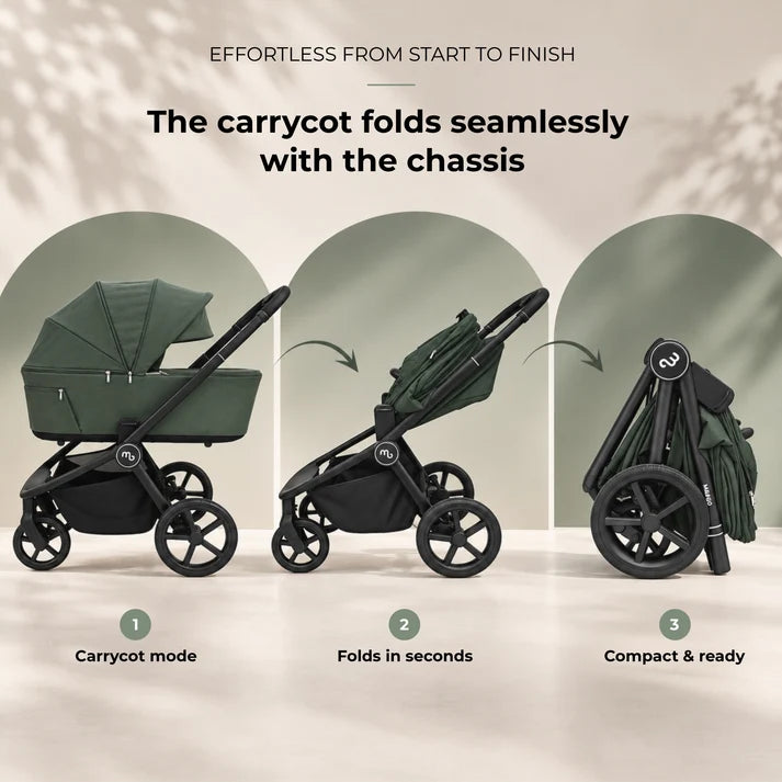 My Babiie MB450 ARC 3-in-1 Travel System + ISOFIX Base –Himalayan Green