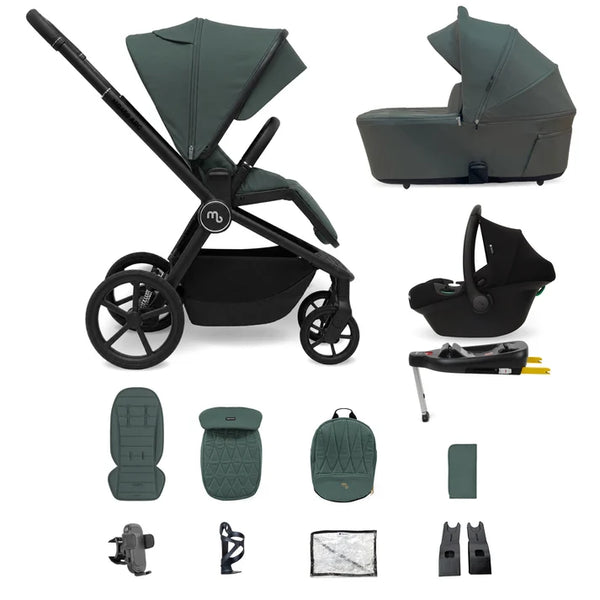 My Babiie MB450 ARC 3-in-1 Travel System + ISOFIX Base –Himalayan Green