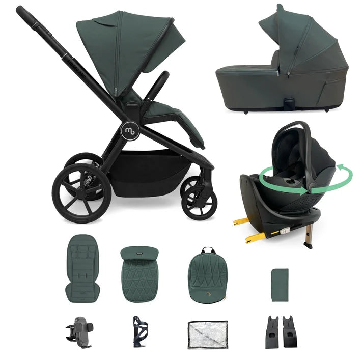 My Babiie MB450 ARC 3-in-1 Travel System + Spin ISOFIX Base – Himalayan Green