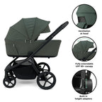 My Babiie MB450 ARC 3-in-1 Travel System + ISOFIX Base –Himalayan Green