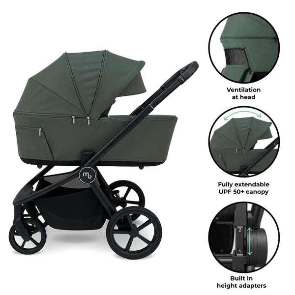 My Babiie MB450 ARC 2-in-1 Pushchair with Folding Carrycot – Himalayan Green