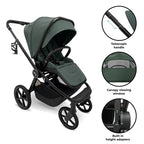 My Babiie MB450 ARC 3-in-1 Travel System + ISOFIX Base –Himalayan Green