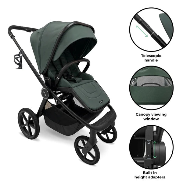 My Babiie MB450 ARC 2-in-1 Pushchair with Folding Carrycot – Himalayan Green