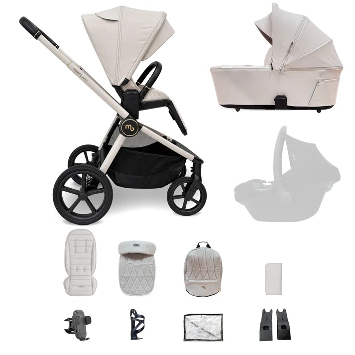 My Babiie MB450 ARC 2-in-1 Pushchair with Folding Carrycot – Royal Ivory