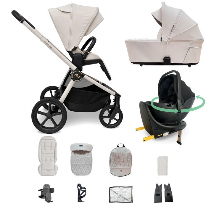 My Babiie MB450 ARC 3-in-1 Travel System + Spin ISOFIX Base – Royal Ivory
