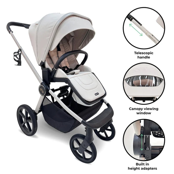 My Babiie MB450 ARC 2-in-1 Pushchair with Folding Carrycot – Royal Ivory