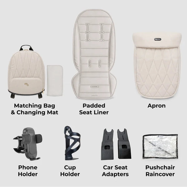My Babiie MB450 ARC 2-in-1 Pushchair with Folding Carrycot – Royal Ivory