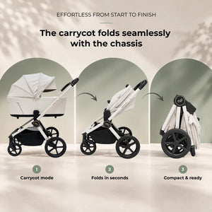 My Babiie MB450 ARC 2-in-1 Pushchair with Folding Carrycot – Royal Ivory