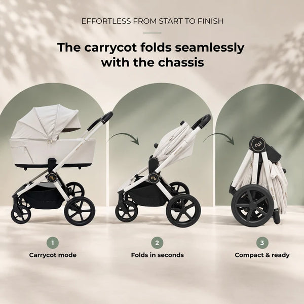 My Babiie MB450 ARC 2-in-1 Pushchair with Folding Carrycot – Royal Ivory