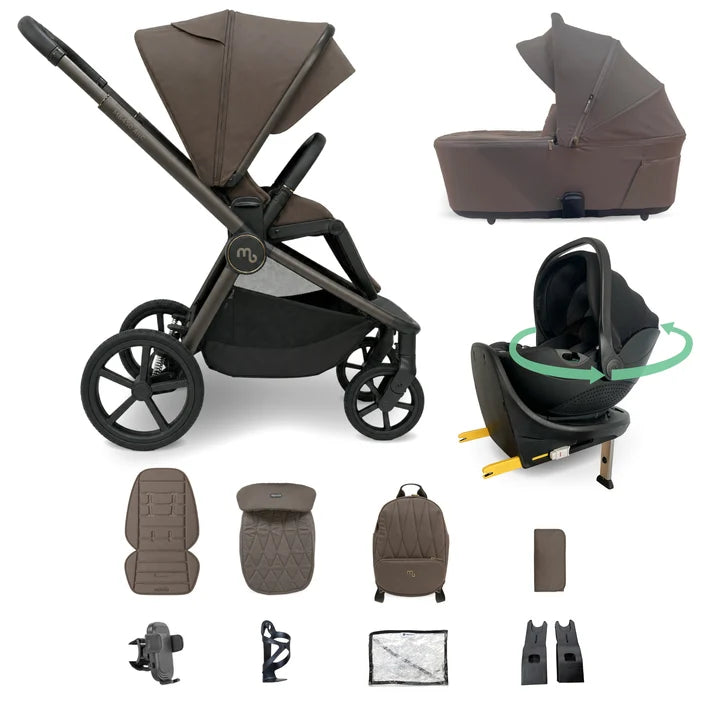 My Babiie MB450 ARC 3-in-1 Travel System + Spin ISOFIX Base – Mocha Atelier