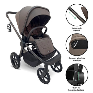 My Babiie MB450 ARC 2-in-1 Pushchair with Folding Carrycot – Mocha Atelier