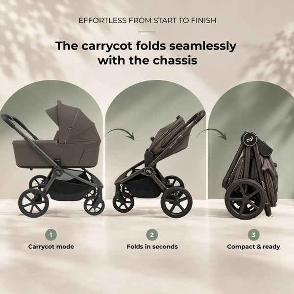 My Babiie MB450 ARC 2-in-1 Pushchair with Folding Carrycot – Mocha Atelier