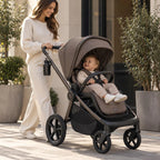 My Babiie MB450 ARC 3-in-1 Travel System + Spin ISOFIX Base – Mocha Atelier