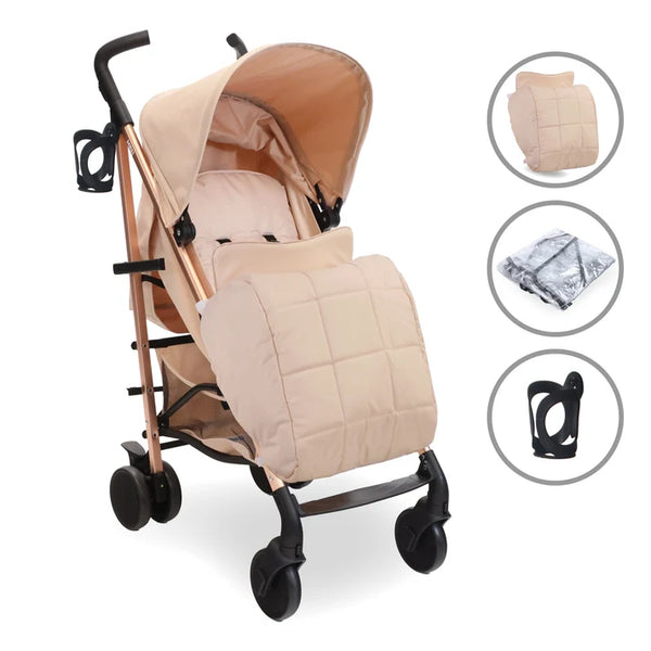 My Babiie MB51 Plus Stroller with Rain cover - Rose Gold Blush