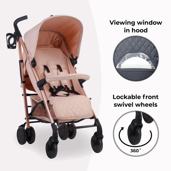 My Babiie MB51 Plus Stroller with Rain cover - Rose Gold Blush