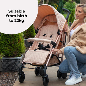 My Babiie MB51 Plus Stroller with Rain cover - Rose Gold Blush