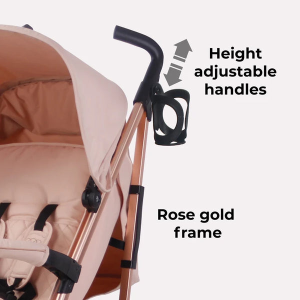 My Babiie MB51 Plus Stroller with Rain cover - Rose Gold Blush