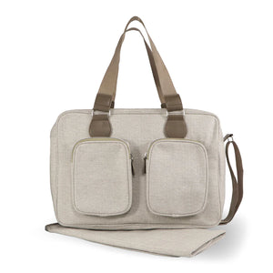 My Babiie Deluxe Changing Bag - Oatmeal Herringbone