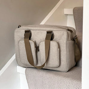 My Babiie Deluxe Changing Bag - Oatmeal Herringbone