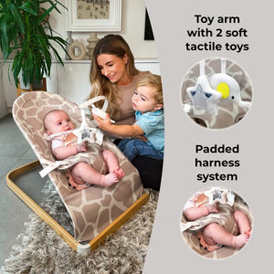 My Babiie Baby Bouncer with Toy Bar - Giraffe