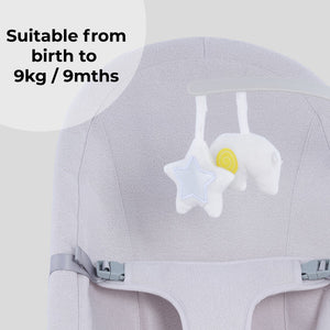 My Babiie Baby Bouncer with Toy Bar - Grey