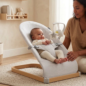 My Babiie Baby Bouncer with Toy Bar - Grey
