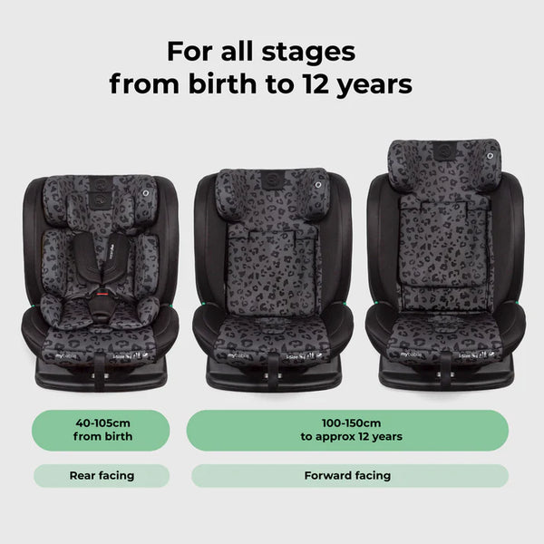 My Babiie MBCS100 2-in-1 Convertible R129 Car Seat - Black Leopard