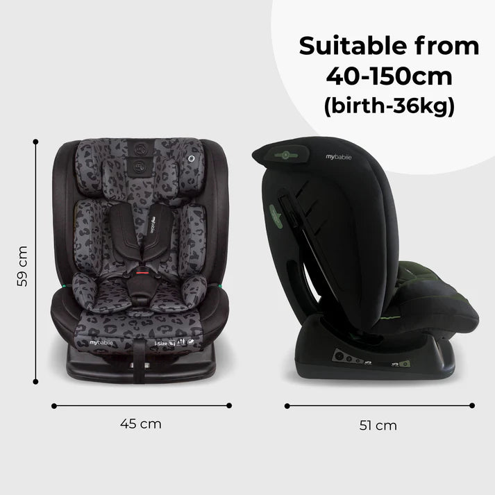 My Babiie MBCS100 2-in-1 Convertible R129 Car Seat - Black Leopard