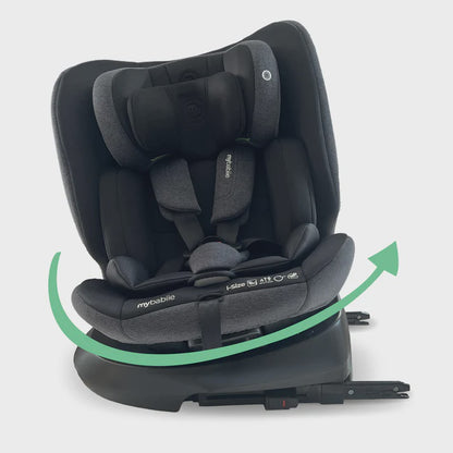 My Babiie MBCS200 Spin R129 Car Seat with Top Tether - Black
