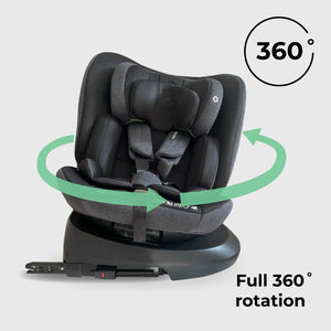 Black my babiie mbcs200 spin r129 convertible car seat with textured fabric finish and adjustable harness system