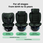 My Babiie MBCS200 Spin R129 Car Seat with Top Tether - Green