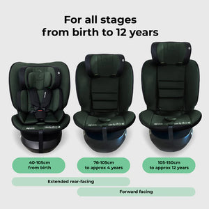 My Babiie MBCS200 Spin R129 Car Seat with Top Tether - Green