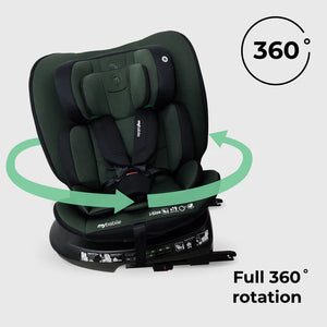 My Babiie MBCS200 Spin R129 Car Seat with Top Tether - Green