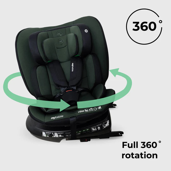 My Babiie MBCS200 Spin R129 Car Seat with Top Tether - Green