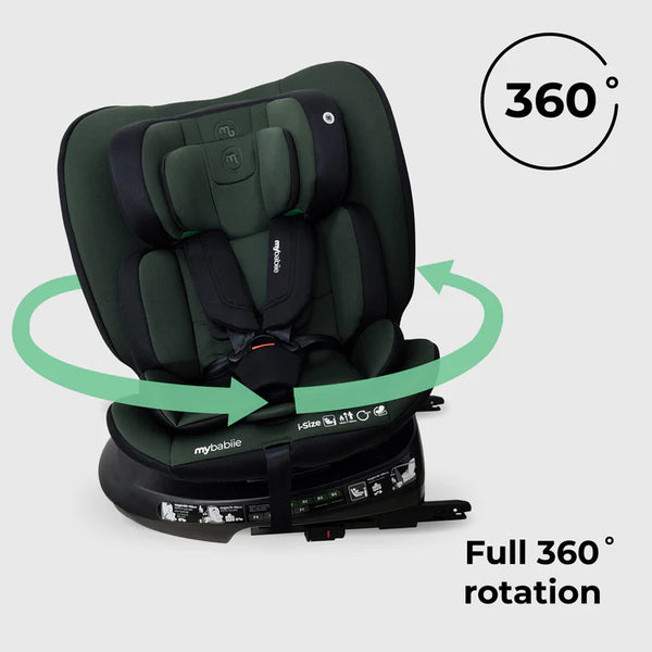 My Babiie MBCS200 Spin R129 Car Seat with Top Tether - Green
