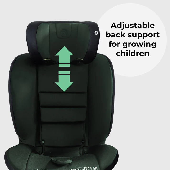 My Babiie MBCS200 Spin R129 Car Seat with Top Tether - Green