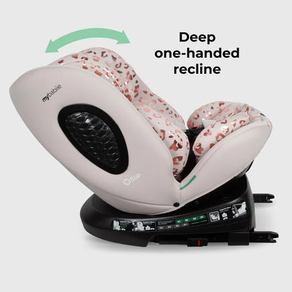My Babiie MBCS200 Spin R129 Car Seat with Top Tether - Pink Leopard