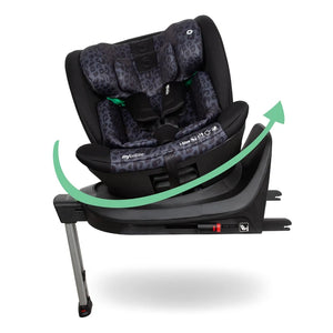 My Babiie MBCS400 Spin R129 Car Seat with Support Leg - Black Leopard