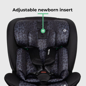 My Babiie MBCS400 Spin R129 Car Seat with Support Leg - Black Leopard