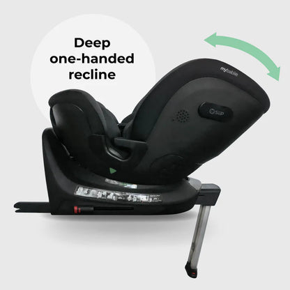 My Babiie MBCS400 Spin R129 Car Seat with Support Leg - Black