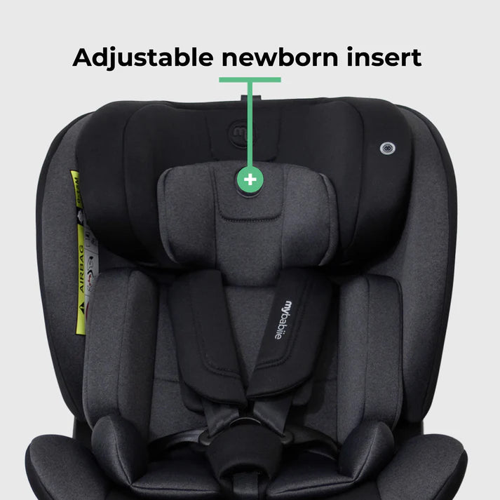 My Babiie MBCS400 Spin R129 Car Seat with Support Leg - Black