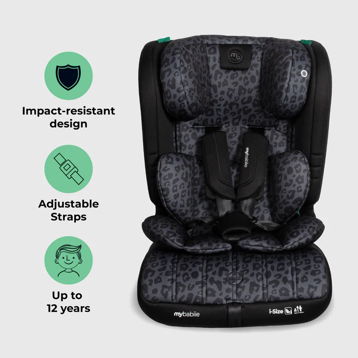 My Babiie MBCS50 Toddler to Booster R129 Car Seat - Black Leopard