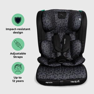 My Babiie MBCS50 Toddler to Booster R129 Car Seat - Black Leopard