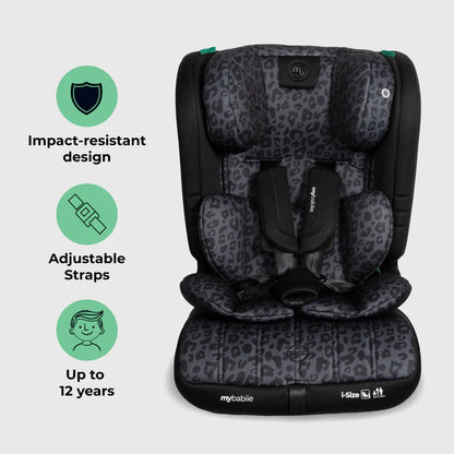 My Babiie MBCS50 Toddler to Booster R129 Car Seat - Black Leopard